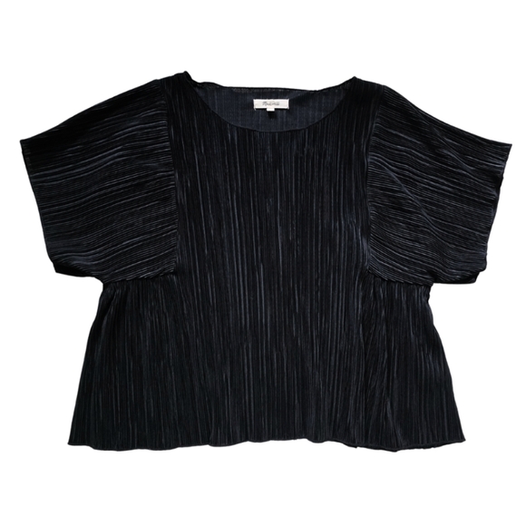 Madewell Tops - MADEWELL Micro Pleats Accordion Dolman Top A-line Black Size Medium